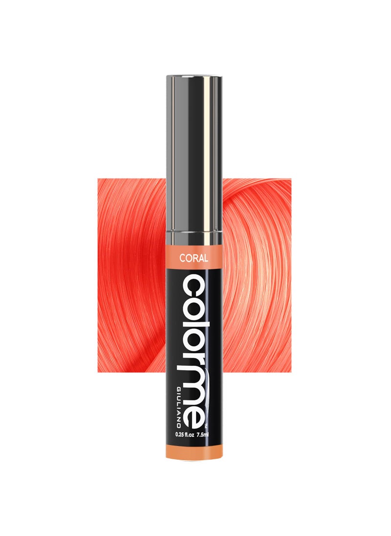 Color Me - Colorme Root Touch Up Temporary Hair Mascara to color and Blend Semi Permanent Dye regrowth. Washes Out (CORAL) - Image 1