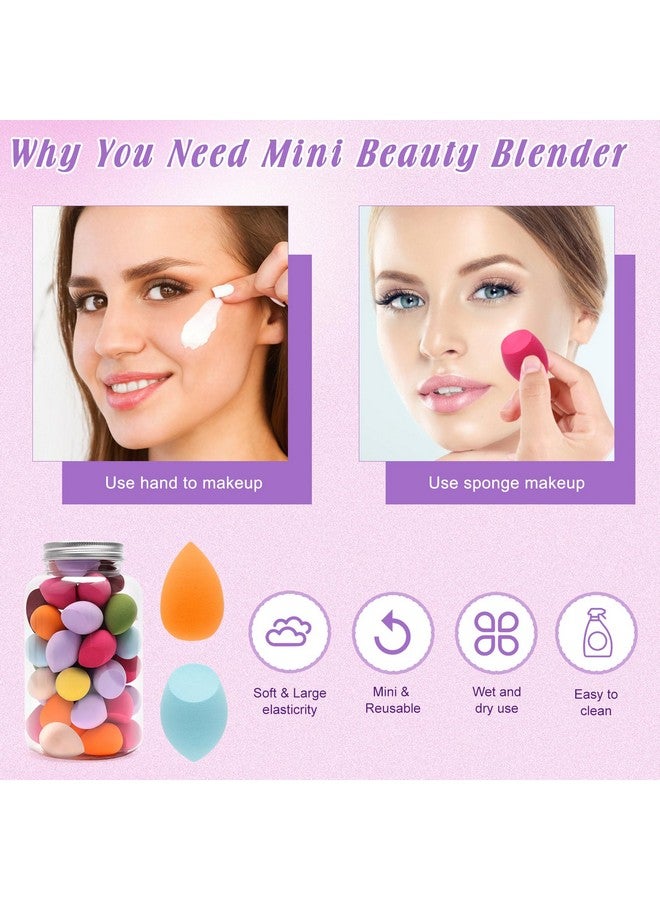 Catcan 50 Pcs Mini Makeup Sponge Set, 40Pcs Mini Beauty Blender + 10 Pcs Finger Makeup Blender, Finger Powder Puff Small Soft Facial Makeup Tools For Foundation, Concealer(Random Color) - Image 1