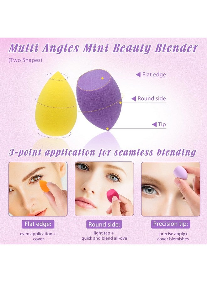 Catcan 50 Pcs Mini Makeup Sponge Set, 40Pcs Mini Beauty Blender + 10 Pcs Finger Makeup Blender, Finger Powder Puff Small Soft Facial Makeup Tools For Foundation, Concealer(Random Color) - Image 2