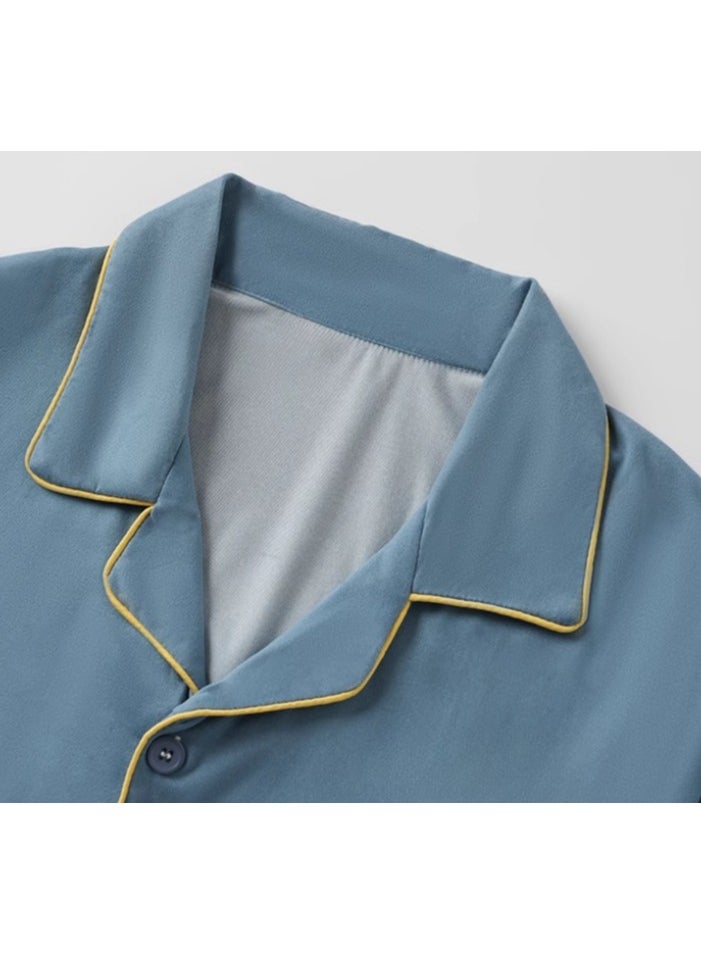Tucano - Men's Pure Cotton Long Pants Long Sleeved Loose Sleepwear Home Suit Set - Image 1