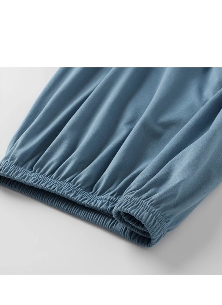 Tucano - Men's Pure Cotton Long Pants Long Sleeved Loose Sleepwear Home Suit Set - Image 1