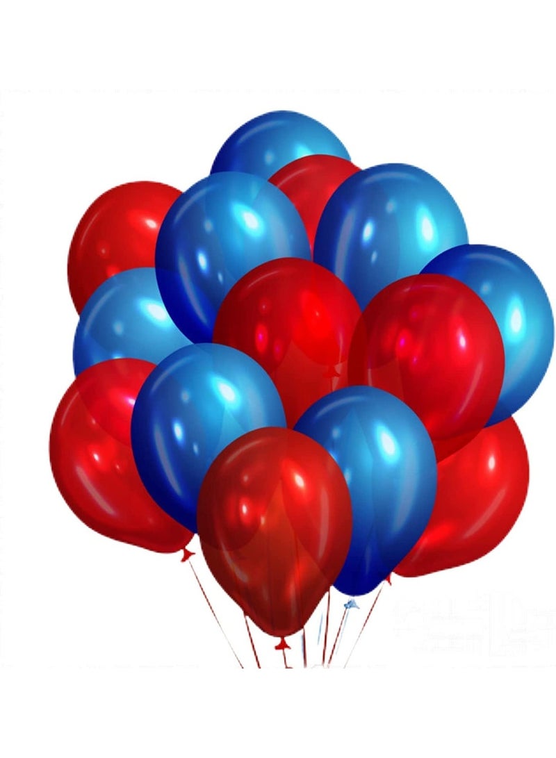 ٥٠ بالون معدني باللونين الأحمر والأزرق - مقاس ١٢ إنش يدعم الهيليوم أو الهواء - مثالي لأعياد الميلاد، حفلات استقبال المواليد، حفلات الزفاف، حفلات الذكرى السنوية - ديكور حفلات الأطفال بتصميم أحمر وأزرق - Image 1