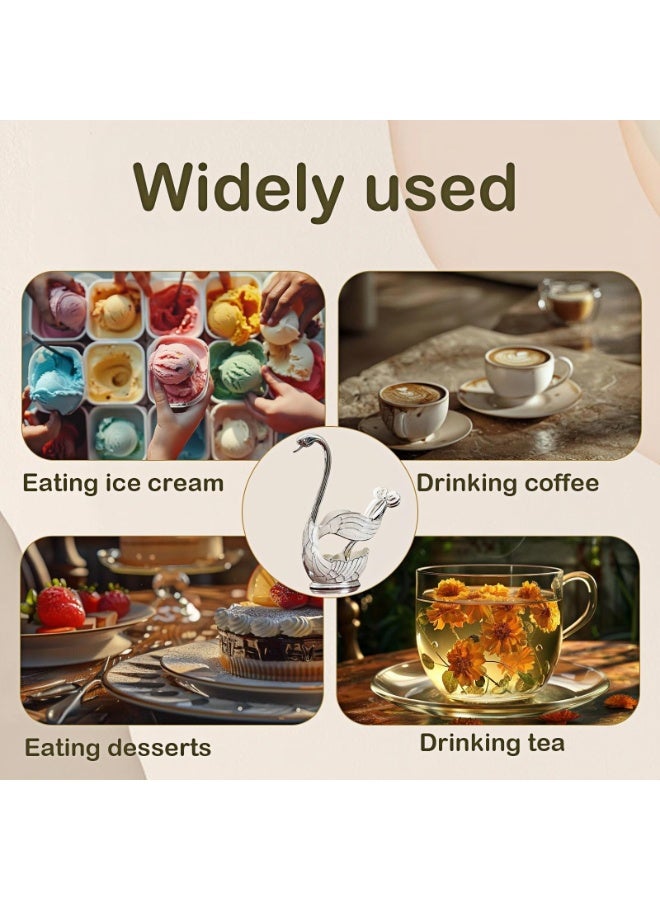 7 PCS Swan Spoon Set - Elegant Coffee & Dessert Spoons for Party, Wedding, Home Decor?Silver? - Image 4