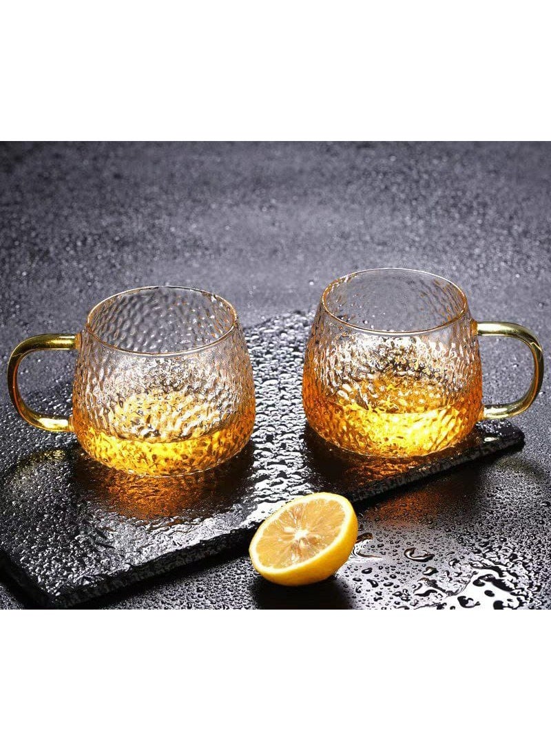 طقم مج قهوه  6 قطعه متوفر ب 4 اشكال في علبه شيك جدا زجاج منقرش بيد الوان بيركس مستورد حراري للقهوه واسبريسو وكمان للميكاتو - Image 5