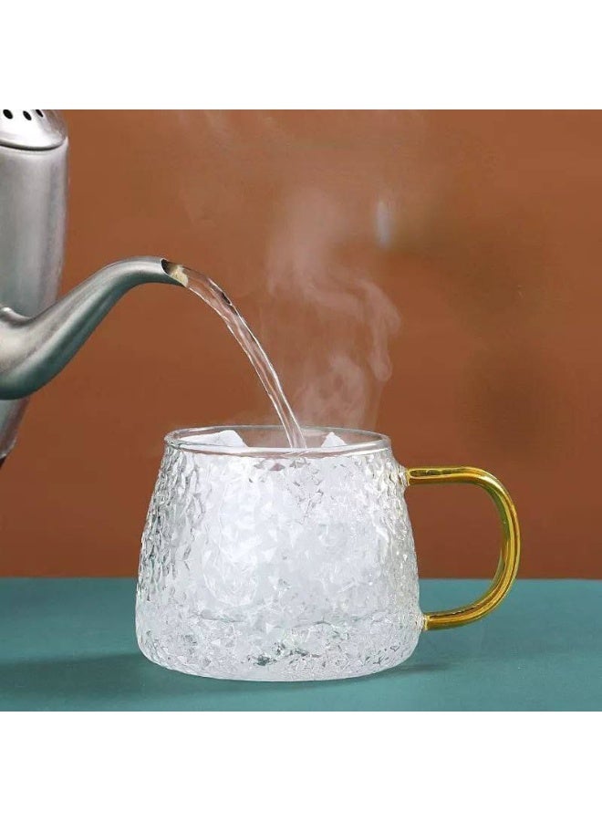 طقم مج قهوه  6 قطعه متوفر ب 4 اشكال في علبه شيك جدا زجاج منقرش بيد الوان بيركس مستورد حراري للقهوه واسبريسو وكمان للميكاتو - Image 4