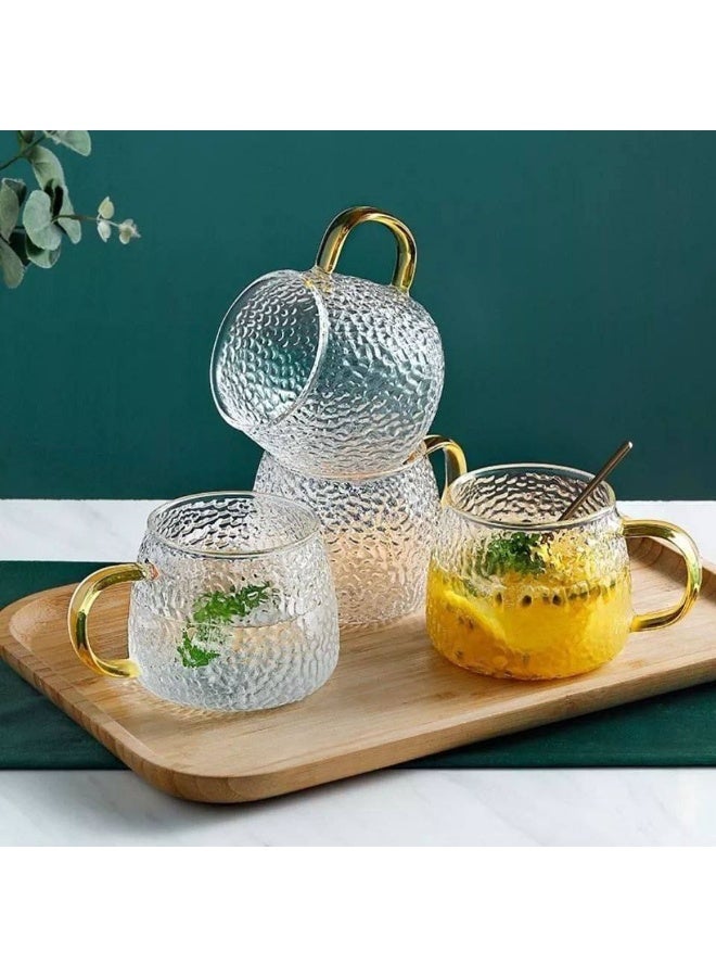 طقم مج قهوه  6 قطعه متوفر ب 4 اشكال في علبه شيك جدا زجاج منقرش بيد الوان بيركس مستورد حراري للقهوه واسبريسو وكمان للميكاتو - Image 3