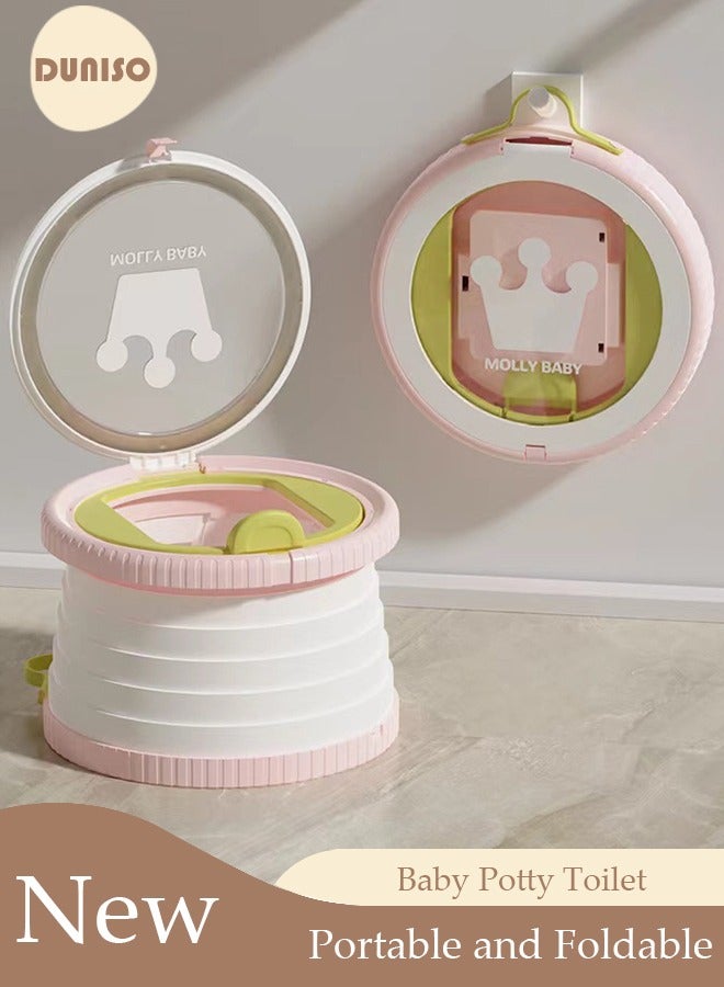 DUNISO مرحاض تدريب الأطفال القابل للطي، مرحاض سيارة قابل للطي مع حقائب تخزين، كرسي مرحاض للسفر للأطفال، مرحاض محمول للتخييم في الهواء الطلق والداخلية - Image 1