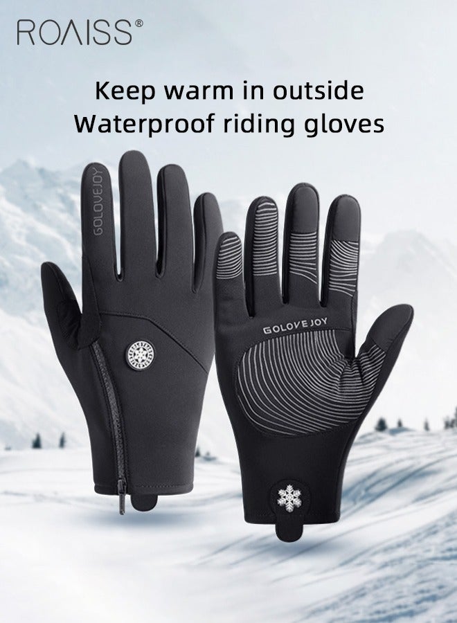 roaiss Outdoor Waterproof Gloves In Winter Men'S And Women'S Universal Touchable Screen Thermal Gloves Cycling Ski Climbing Gloves - Image 1