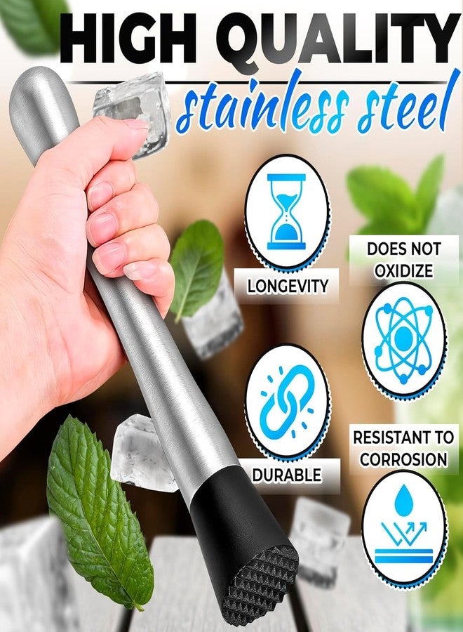 SURFNPICK Stainless Steel Cocktail Bar Muddler Mixer Crusher Bartender Kit for Home Bar Fruit Crusher for Mojito (1 Peice) - Image 3