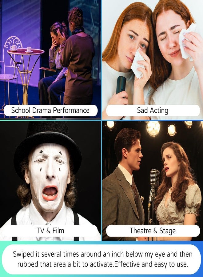 Go Ho عصا تمزق احترافية وعصا بكاء (منتول طبيعي) لأزياء الهالوين - تأثير دموع واقعي لمكياج المؤثرات الخاصة، الأفلام، المسرح، التمثيل - تركيبة آمنة - Image 5