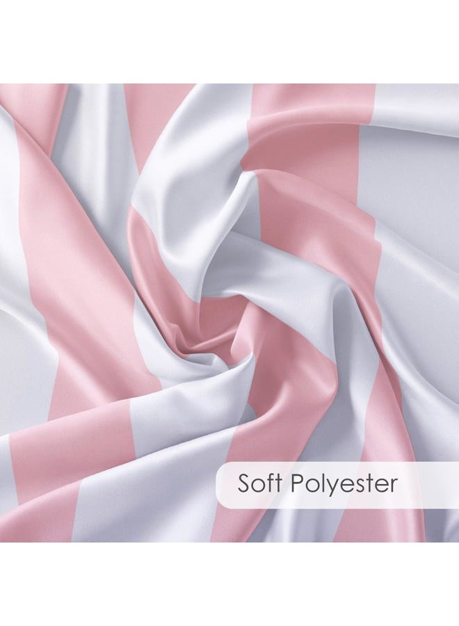 LB Pink and White Striped Fabric Shower Curtain for Bathroom with 10 Hooks, Vertical Stripe Geometric Shower Curtains for Bathroom, Modern Farmhouse Chic Style Bathroom Shower Curtains, 60x72 Inch - Image 5