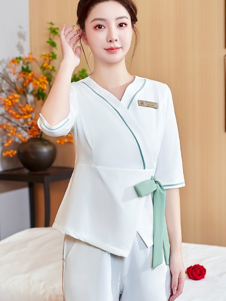 Senior Beautician Work Clothes Female Autumn Beauty Salon Skin Management Health Care Foot Bath Technician Pedicure Temperament Suit - Image 4