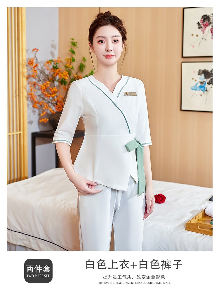 Senior Beautician Work Clothes Female Autumn Beauty Salon Skin Management Health Care Foot Bath Technician Pedicure Temperament Suit - Image 1
