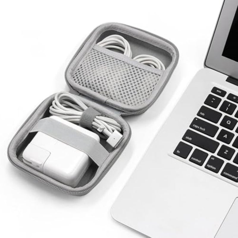 X spring Digital Storage Bag, Grey 11x11x4.5 cm Pouch, Waterproof Protective Case for Laptop Accessories, Portable Travel Organizer for Charger, Cable, Electronic Devices Storage - Image 4