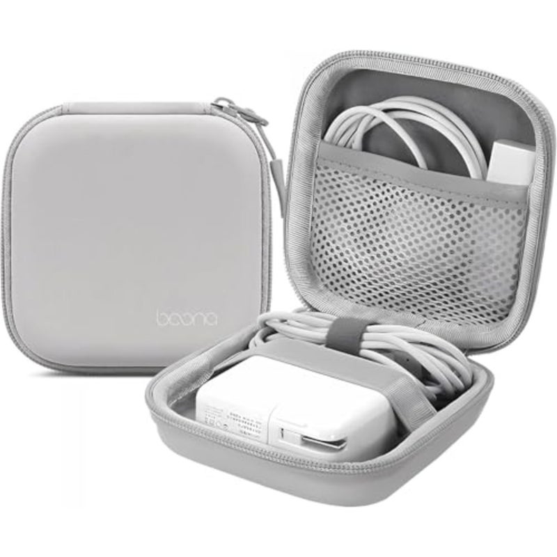 X spring Digital Storage Bag, Grey 11x11x4.5 cm Pouch, Waterproof Protective Case for Laptop Accessories, Portable Travel Organizer for Charger, Cable, Electronic Devices Storage - Image 1