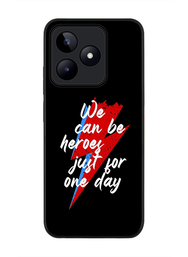 Stylizedd Rugged Black edge case for Realme C51 / Realme Note 50 4G, Slim fit Case Flexible Anti Drop TPU Gel Thin Cover - We can be heros - Image 1