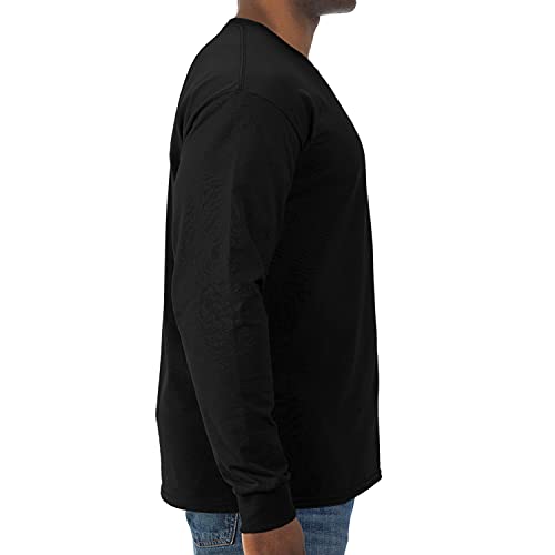 Jerzees Men's Dri-Power Cotton Blend Long Sleeve Tees, Moisture Wicking, Odor Protection, UPF 30+, Sizes S-3X, Black, XX-Large - Image 2
