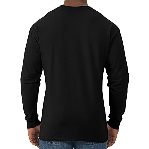 Jerzees Men's Dri-Power Cotton Blend Long Sleeve Tees, Moisture Wicking, Odor Protection, UPF 30+, Sizes S-3X, Black, XX-Large - Image 3