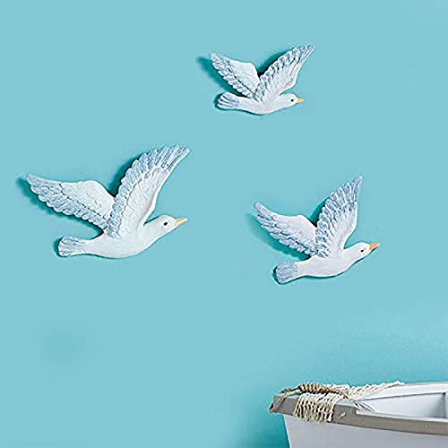 Karigaari - Ideas Hand Crafted Creative Set of 3 Flying Birds Wall Hanging Figures Wall Decorations Living Room Wall Decorations - Image 1