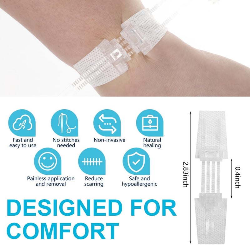 XYYLLL Wound Closure Strips Sterile Skin Wound Suture Strip 5PCS First Aid Adhesive Stitches Sutures Bandages Emergency Stitch Laceration Closure - Image 2