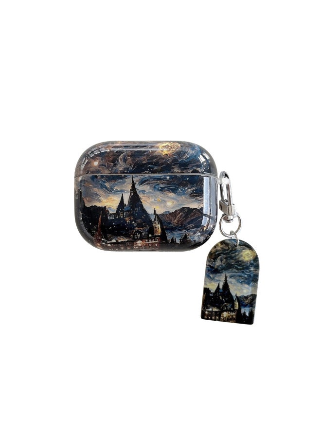 مناسبة لمجموعة سماعات AirPods 4، غلاف كرتوني إبداعي لـ Apple1/2/pro2 غطاء حماية بلوتوث لاسلكي - اللون: غلاف ناعم من السيليكون + قلادة - طراز القلعة: Airpods 4 (حافظة واقية) - Image 1