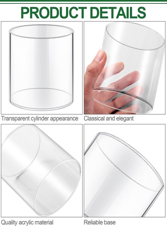 meekoo 3 Pcs Flower Acrylic Vase Cylinders Round Decorative 4 x 4 in Vase Break Resistant Acrylic Flower Cylinder for Centerpieces Floral Home Wedding Table Decoration(Clear) - Image 3