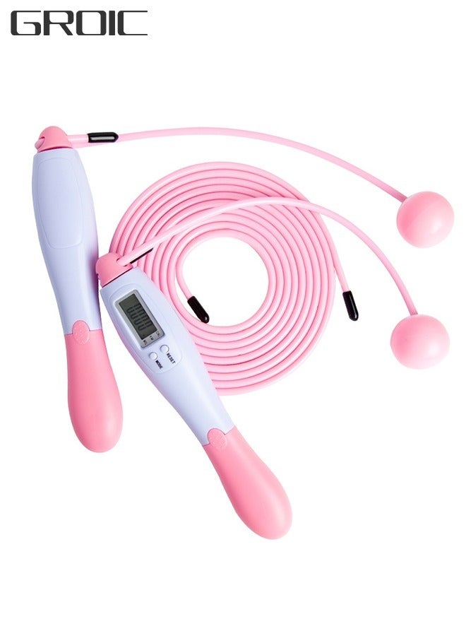 GROIC Jump Rope, Digital Weighted Handle Adjustable Jumping Rope with Smart Counter, for Training Fitness, Adjustable Exercise Speed Skipping Rope - Image 1