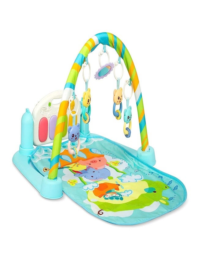 LONGMIRE Plastic 5 In 1 Baby Play Mat Gym & Fitness Rack With Hanging Rattles Lights & Musical Keyboard Mat Piano Toys For Babies (Baby Gym Piano)|Multicolor|1 Count - Image 1