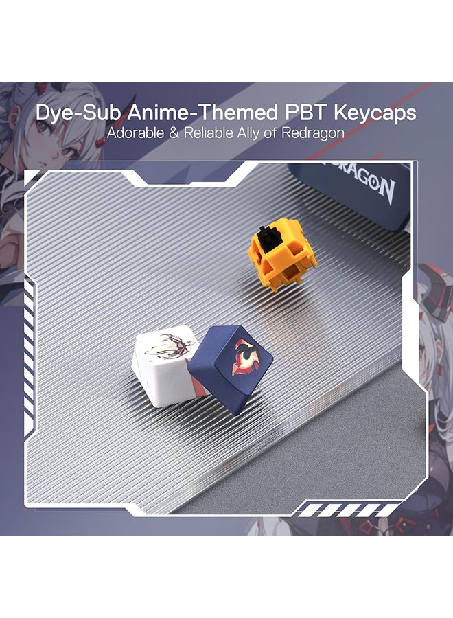 Redragon K686 PRO SE 98-Key Gasket Mechanical Gaming Keyboard, Tri-Mode Anime RGB Keyboard with Hot-Swappable Switch Socket, Rotary Knob Control, Noise Dampening Pads, Custom Hi-Fi Linear Linear Switches | K686AK-RGB-PRO - Image 3