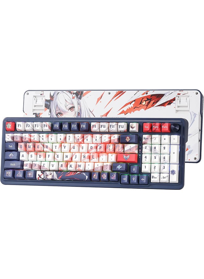 Redragon K686 PRO SE 98-Key Gasket Mechanical Gaming Keyboard, Tri-Mode Anime RGB Keyboard with Hot-Swappable Switch Socket, Rotary Knob Control, Noise Dampening Pads, Custom Hi-Fi Linear Linear Switches | K686AK-RGB-PRO - Image 1