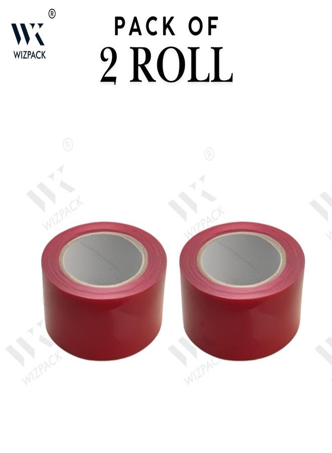 WIZPACK RED Color Tape | 65 Meters in Length | 72mm / 3" Width | BOPP Self Adhesive Tape for Arts and Craft use, Box Packing, Office, Industrial, Export, E-commerce & DIY. (2) - Image 2