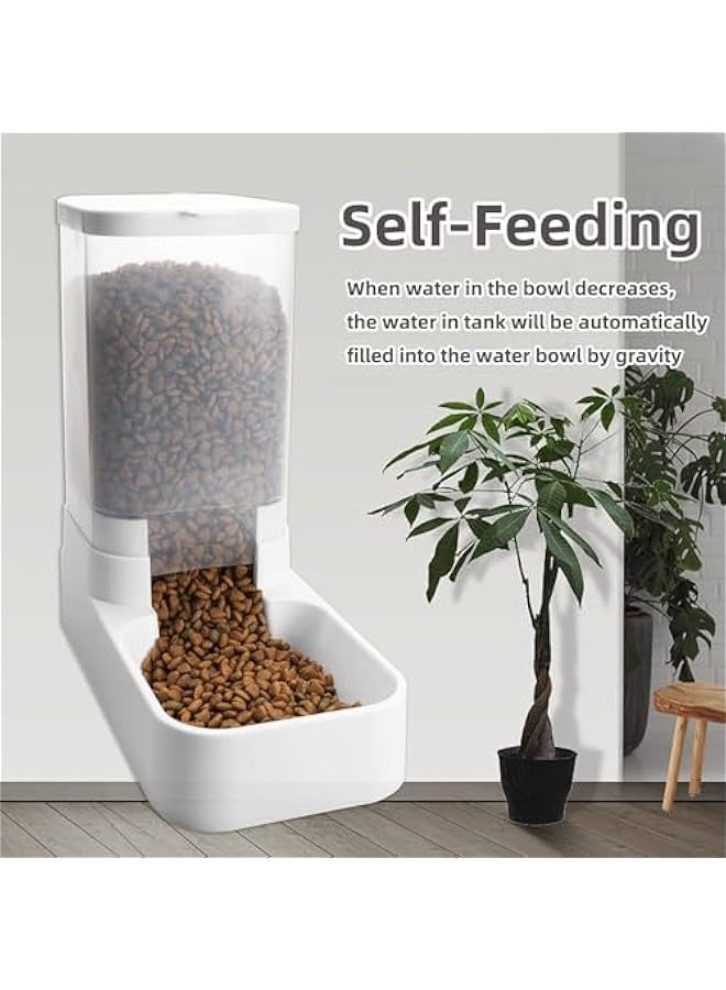 تراسل مغذي الحيوانات الأليفة الأوتوماتيكي ، مغذي طعام القطط والقطط بالجاذبية وموزع المياه مجموعة من 2 ، 3.8 لتر موزع طعام أوتوماتيكي للقطط الكبيرة والصغيرة للقطط والجراء والقطط الصغيرة - Image 5
