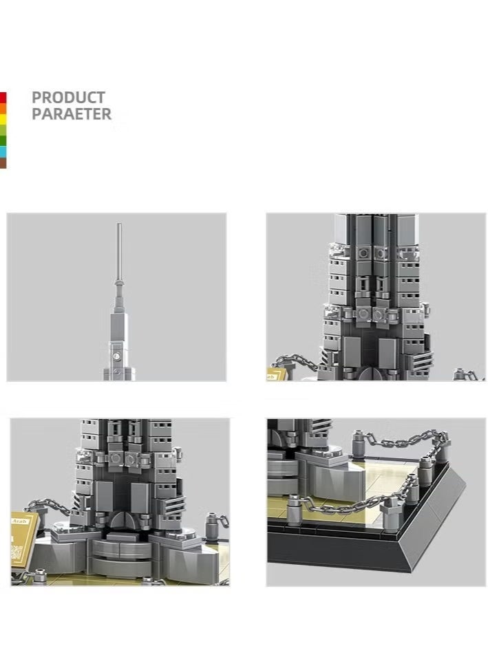 wange 4222 Burj Khalifa Tower Building Blocks Set, Architecture Dubai Model Building Set, Collectible Building Set, Easy-to-build Architecture Model Kit, Ideal Gift for Kids Aged 6+ - Image 2