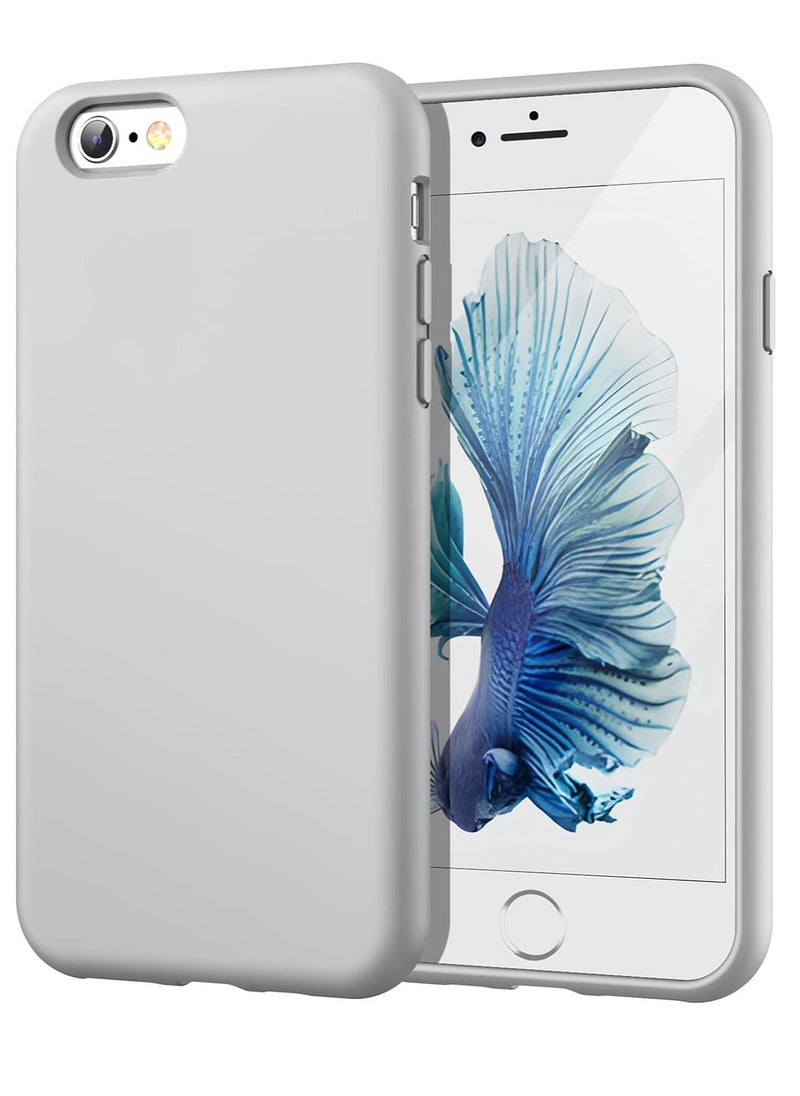Raxoom Silicone Case for iPhone 6s/6 4.7 Inch – Silky-Soft Touch Full-Body Protective Cover with Shockproof Design and Microfiber Lining (Light Grey) - Image 1