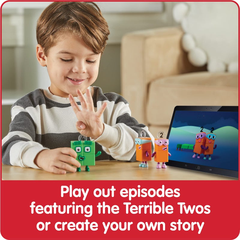 hand2mind hand2mind Numberblock Four and The Terrible Twos, Cartoon Action Figure Set, Toy Figures, Play Figure Playsets, Small Figurines for Kids, Number Toys, Math Toys for Kids 3-5, Birthday Gifts for Kids  - Image 5