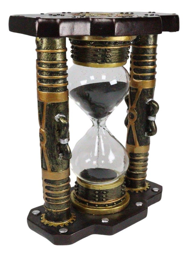 Ebros Gift Endless Time Shifting Warp Column Pillars Steampunk Gearwork Sandtimer Black Sand Figurine Sculpture Sand Timers Victorian Industrial Sci Fi Decor - Image 4
