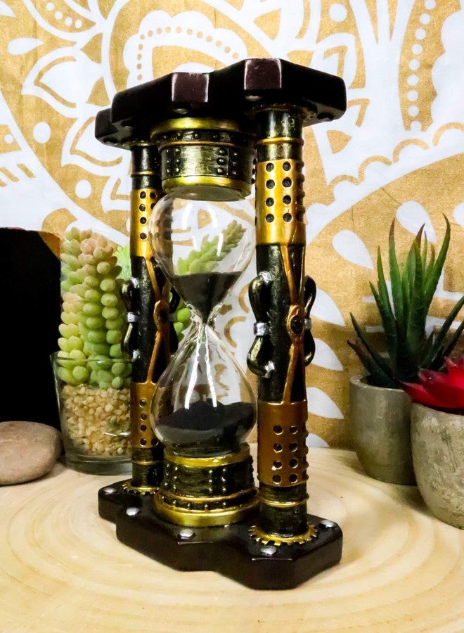 Ebros Gift Endless Time Shifting Warp Column Pillars Steampunk Gearwork Sandtimer Black Sand Figurine Sculpture Sand Timers Victorian Industrial Sci Fi Decor - Image 2