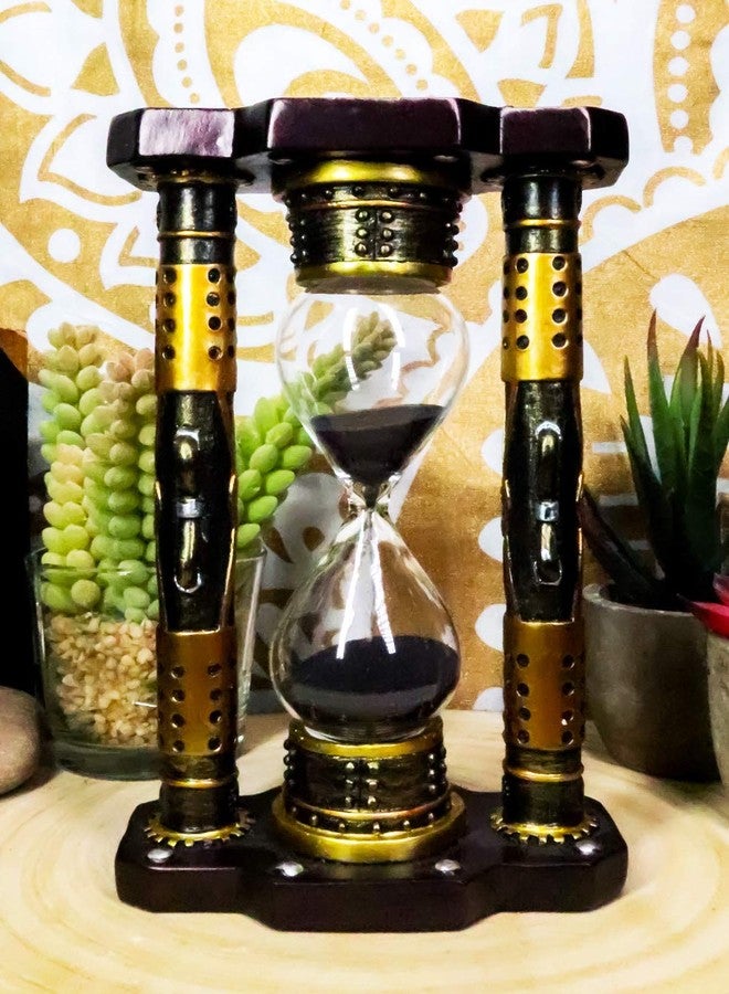 Ebros Gift Endless Time Shifting Warp Column Pillars Steampunk Gearwork Sandtimer Black Sand Figurine Sculpture Sand Timers Victorian Industrial Sci Fi Decor - Image 3