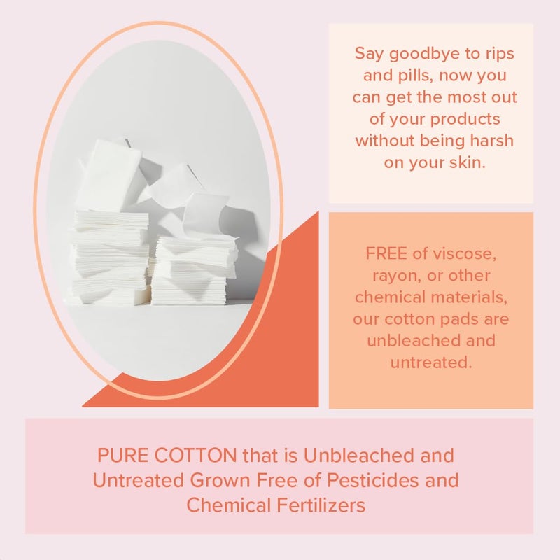 White Rabbit - Naked Cotton Classic - Premium Facial Cotton Pads - for Makeup Remover, Toner, Mask - 100% Cotton, Unbleached, Lint-Free - Extra Soft & Durable - Natural & Cruelty-Free - 100 Count - Image 5