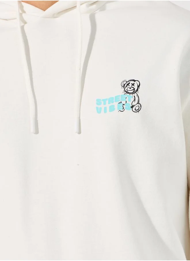 Styli Teddy Graphic Print Relaxed Fit Hoodie