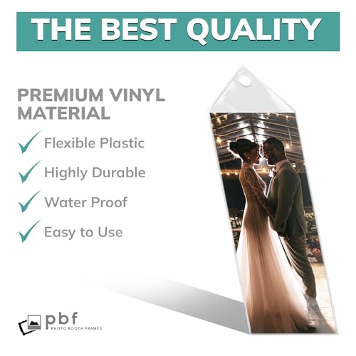 pbf PHOTO BOOTH FRAMES Photo Booth Frames - 100 Premium Vinyl Photo Booth Bookmark Sleeves 2 1/4 X 6 1/4 for Wedding 2x6 inch Photo Booth Sleeve - Image 4