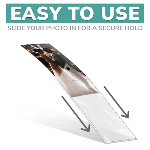 pbf PHOTO BOOTH FRAMES Photo Booth Frames - 100 Premium Vinyl Photo Booth Bookmark Sleeves 2 1/4 X 6 1/4 for Wedding 2x6 inch Photo Booth Sleeve - Image 5