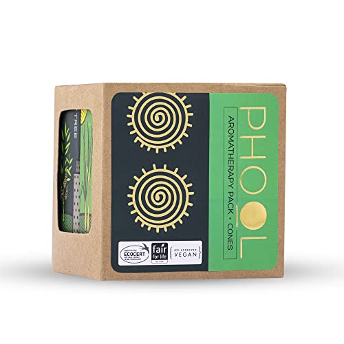 PHOOL LUXURY INCENSE أباريق بخور فُل الفخامة، عبوة العلاج العطري 80 بخور عضوي لشجرة الشاي وعشب الليمون + حامل خزفي مجاني 2، بخور، خالٍ من الكبريت والفحم، عضوي 100% (500 جرام) - Image 3