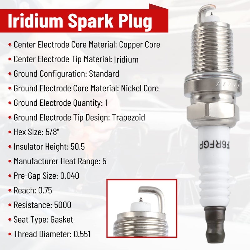 CarBole UF242 Ignition Coils and Iridium Spark Plug Set Fit for Honda Accord Odyssey, Acura TL CL RL 3.0L 3.2L 3.5L V6 (Pack of 6PCS) - Image 5