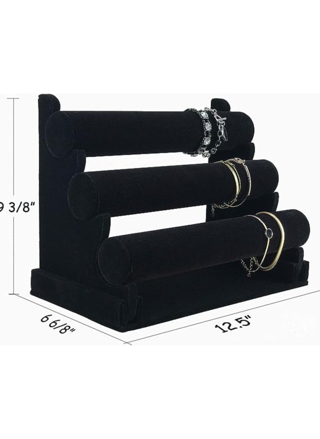 Generic - 3 Layers Detachable Plush Tree Mannequin Display and Organization Stand for Jewelry, Bracelets and Watches, Black by 7THVELVET - Image 1