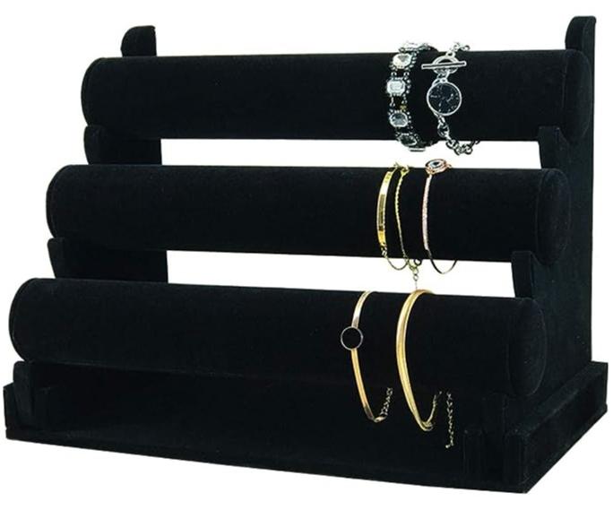 3 Layers Detachable Plush Tree Mannequin Display and Organization Stand for Jewelry, Bracelets and Watches, Black by 7THVELVET - Image 1