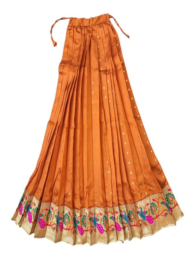 PUNYATVA Gudhi Vastra لمهرجان Gudhi Padwa (بايثاني، البرتقالي) | غطاء ساري تقليدي من ماهاراشترا جودي لغودي بادفا | ديكورات Ugadi & GudhiPadawa الجاهزة لديكور Pooja - Image 1