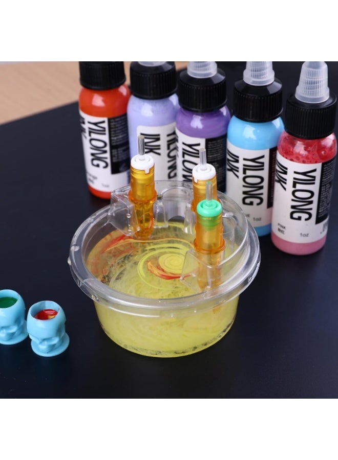 YILONG 20Pcs Disposable Tattoo Cartridge Needle Cup Holders, Clear Plastic Tattoo Pigment Ink Cups with Needle Slot Design, Multi-Functional Tattoo Ink Container for Tattoo Needle Storage, Microblading, Permanent Makeup Tattoo Supplies - Image 4