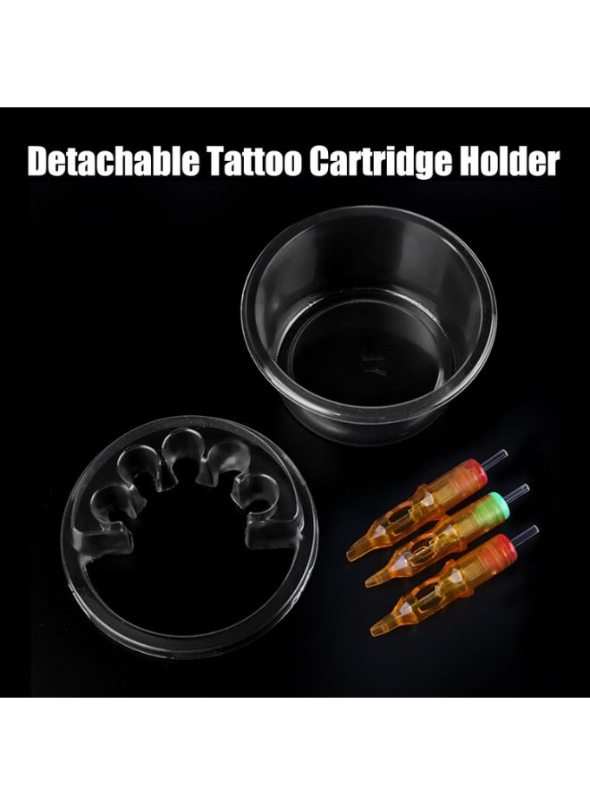 YILONG 20Pcs Disposable Tattoo Cartridge Needle Cup Holders, Clear Plastic Tattoo Pigment Ink Cups with Needle Slot Design, Multi-Functional Tattoo Ink Container for Tattoo Needle Storage, Microblading, Permanent Makeup Tattoo Supplies - Image 3