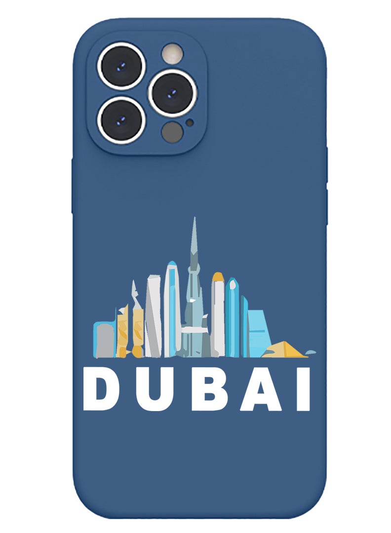 Theodor Protective Slim Fit Case Liquid Silicone Cover with Full Body Protection Anti-Scratch Shockproof Case For iPhone 14 Pro Max Blue  - DXB Airport - Image 1